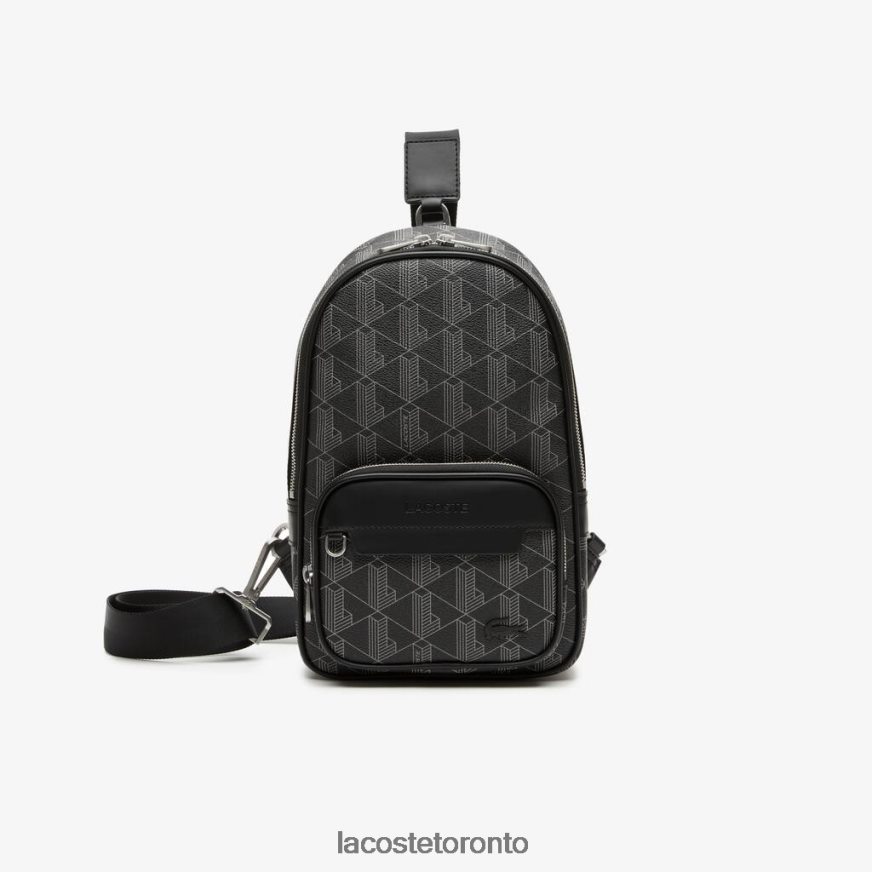 Bags & Leather Goods Lacoste The Blend Monogram Print Cross Body Bag Monogram Noir Gris Men Z60BPR1975