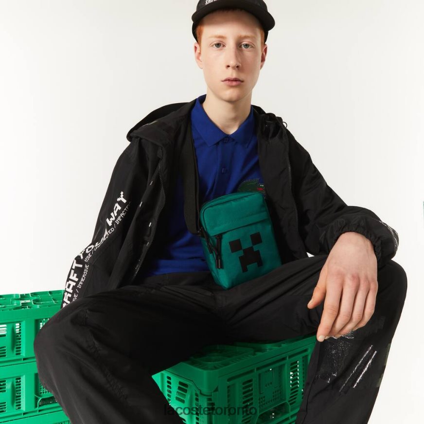 Bags & Leather Goods Lacoste x Minecraft Print Canvas Vertical Crossover Bag Foret Minecraft Men Z60BPR2033