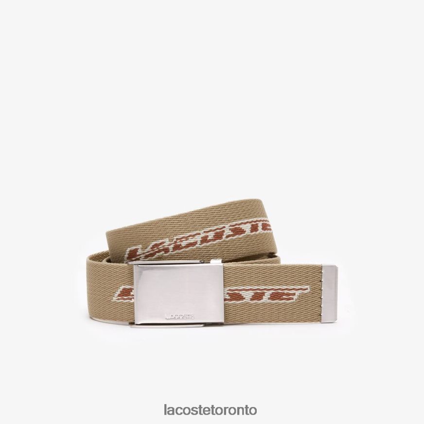 Bags & Leather Goods Lacoste Contrast Logo Print Belt Lion Pecan Farine Men Z60BPR1960