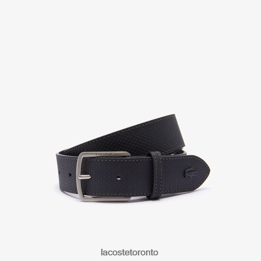 Bags & Leather Goods Lacoste Engraved Buckle Reversible Pique Leather Belt Black Men Z60BPR2079