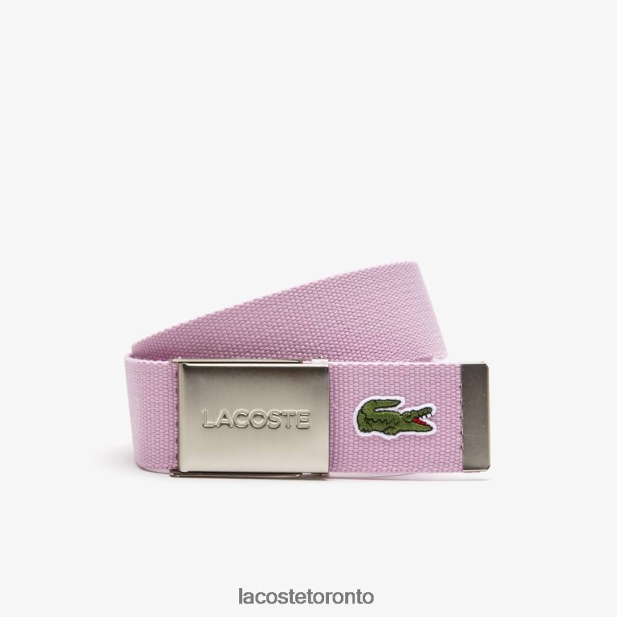 Bags & Leather Goods Lacoste Engraved Buckle Woven Fabric Belt Albizia Men Z60BPR2116