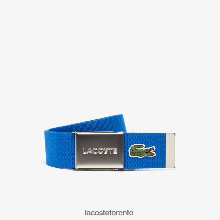 Bags & Leather Goods Lacoste Engraved Buckle Woven Fabric Belt Marina Men Z60BPR2084