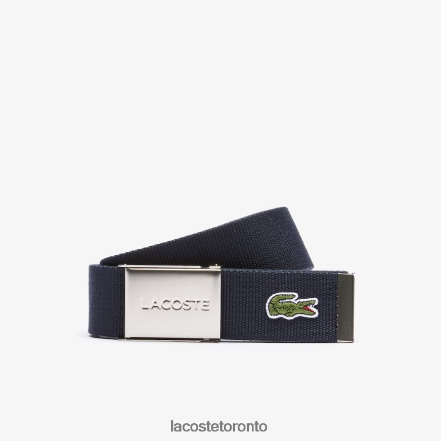 Bags & Leather Goods Lacoste Engraved Buckle Woven Fabric Belt Purple Men Z60BPR2081