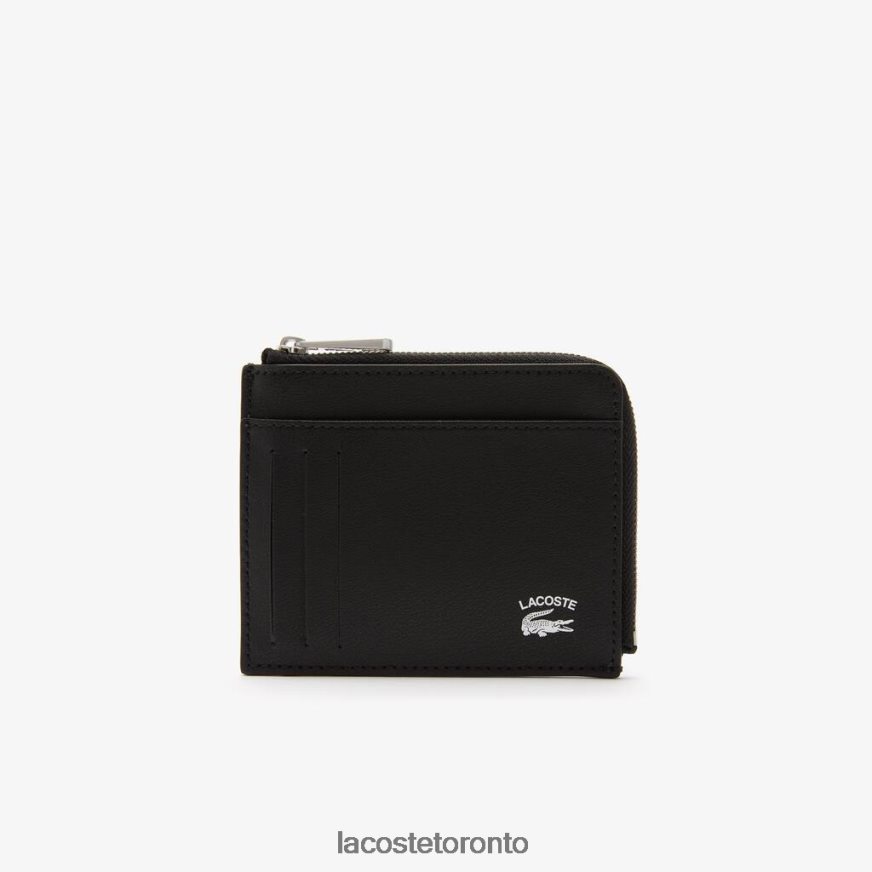 Bags & Leather Goods Lacoste Contrast Inscription Zip Card Holder Black Men Z60BPR2134