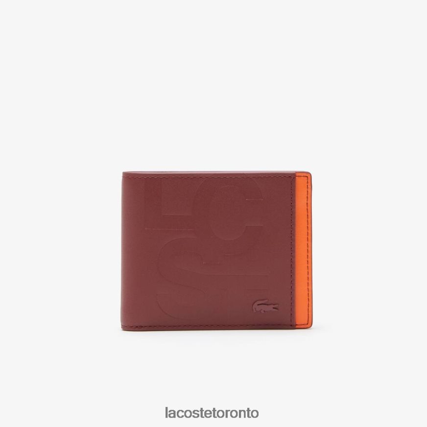 Bags & Leather Goods Lacoste LCST Print Color-Block Billfold Cranberry Celosie Men Z60BPR2131