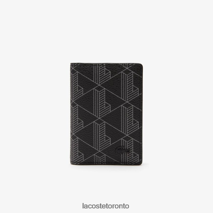 Bags & Leather Goods Lacoste The Blend Monogram Print Vertical Card Holder Monogram Noir Gris Men Z60BPR1990