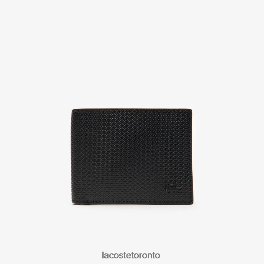 Bags & Leather Goods Lacoste Chantaco Pique Leather Three Card Wallet Black Men Z60BPR2063