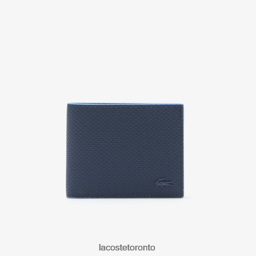 Bags & Leather Goods Lacoste Chantaco Pique Leather Three Card Wallet Marine 166 Argentine Men Z60BPR2064