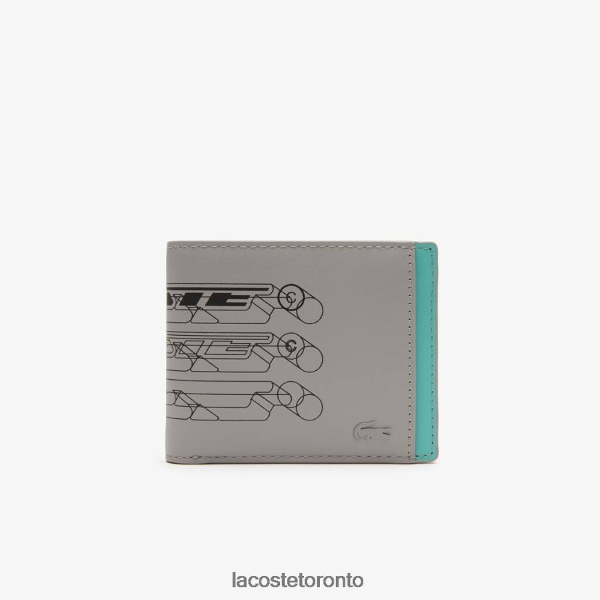 Bags & Leather Goods Lacoste Contrast Lining Folding Wallet Ciment Floride Noir Men Z60BPR1989
