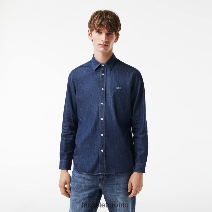 Clothing Lacoste Regular Fit Organic Cotton Denim Shirt Grey Men Z60BPR1503