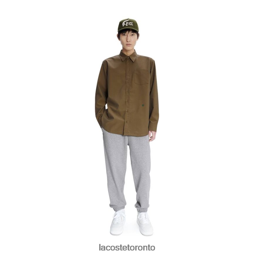 Clothing Lacoste x A.P.C. Cotton Gabardine Shirt Khaki Green Men Z60BPR1630