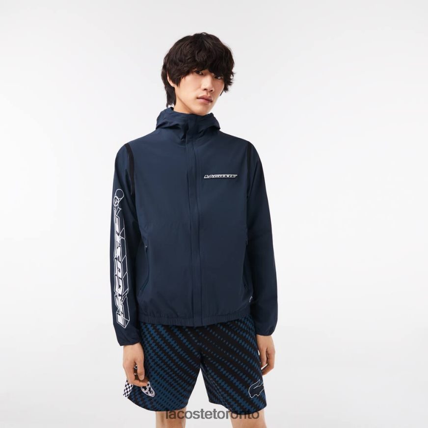 Clothing Lacoste Recycled Polyamide Short Track Jacket Blue Men Z60BPR10
