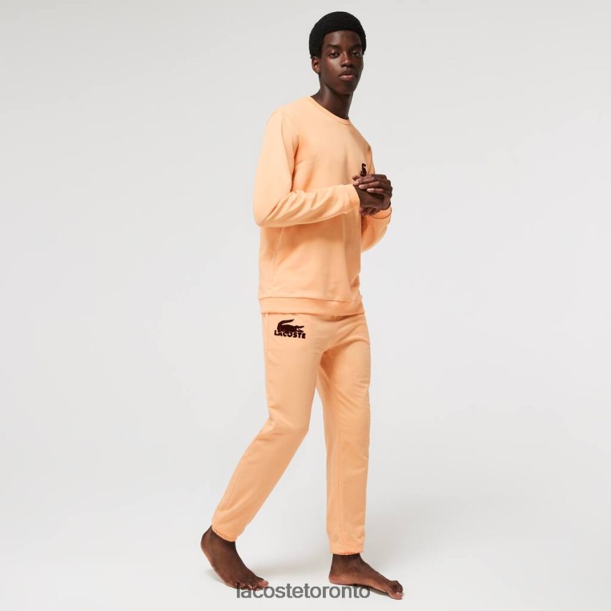 Clothing Lacoste Cotton Fleece Lounge Joggers Light Orange/Bordeaux Men Z60BPR1478