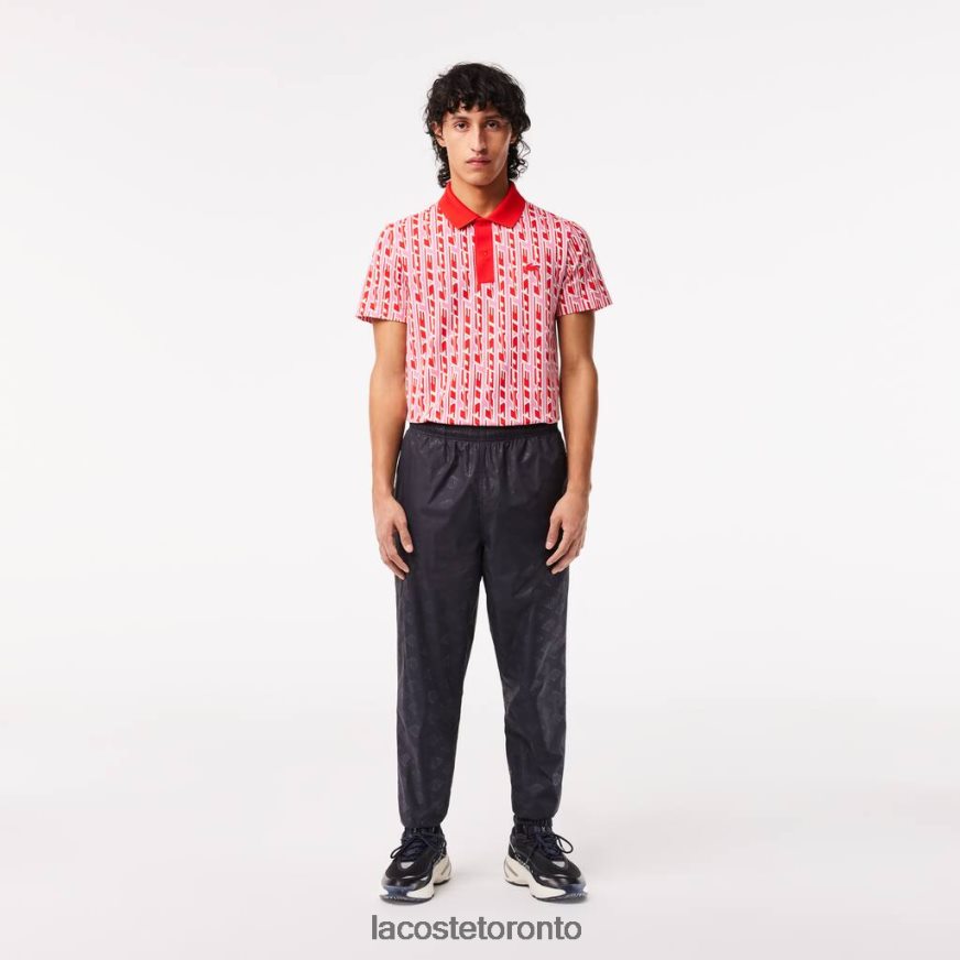 Clothing Lacoste Monogram Print Track Pants Black Men Z60BPR318