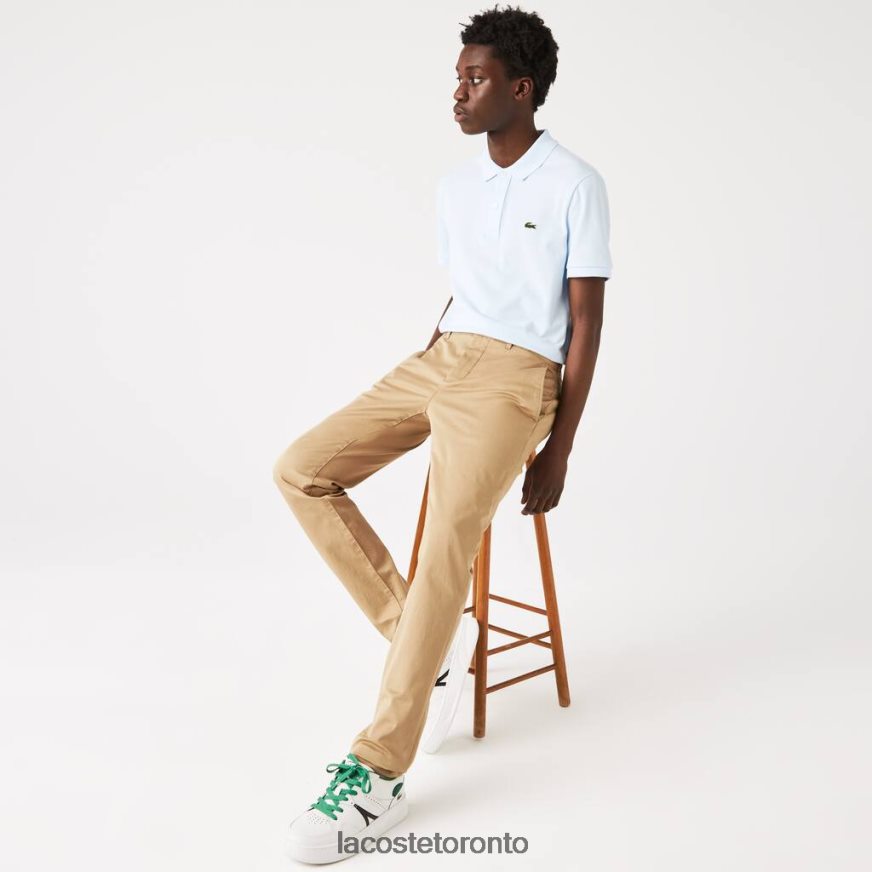 Clothing Lacoste New Classic Slim Fit Stretch Cotton Pants Beige Men Z60BPR479