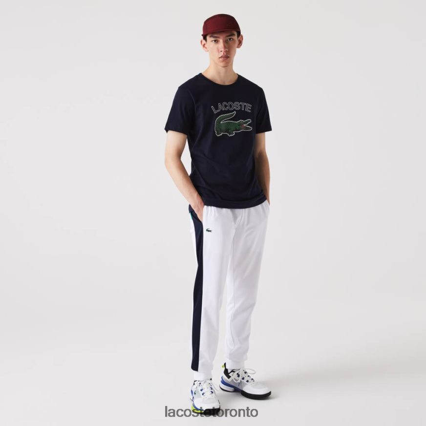 Clothing Lacoste SPORT Run-Resistant Tennis Trackpants White/Navy Blue/Green Men Z60BPR994