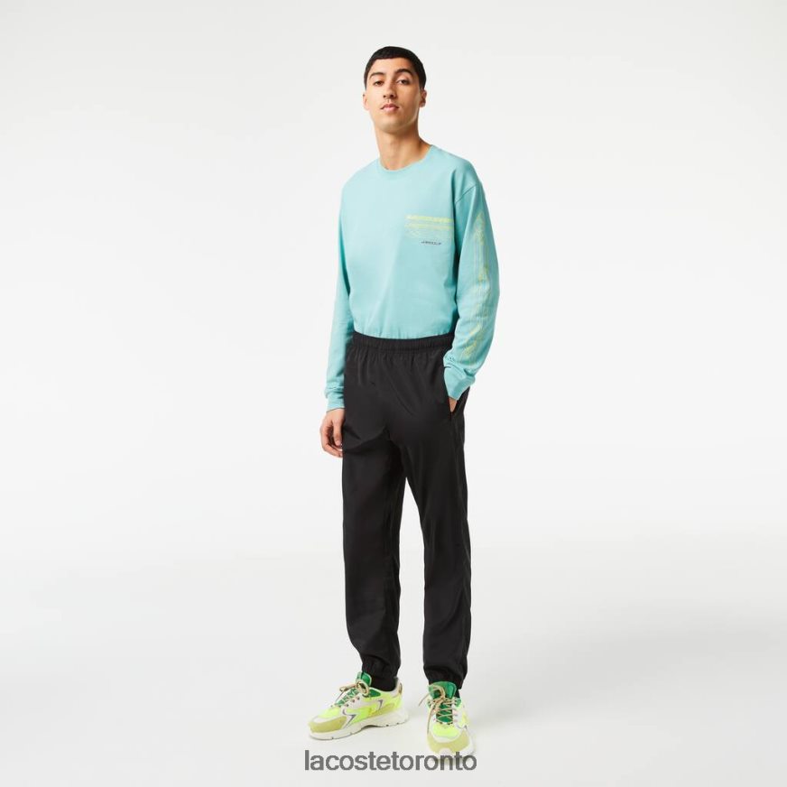 Clothing Lacoste Track Pants with GPS Coordinates Black Men Z60BPR304
