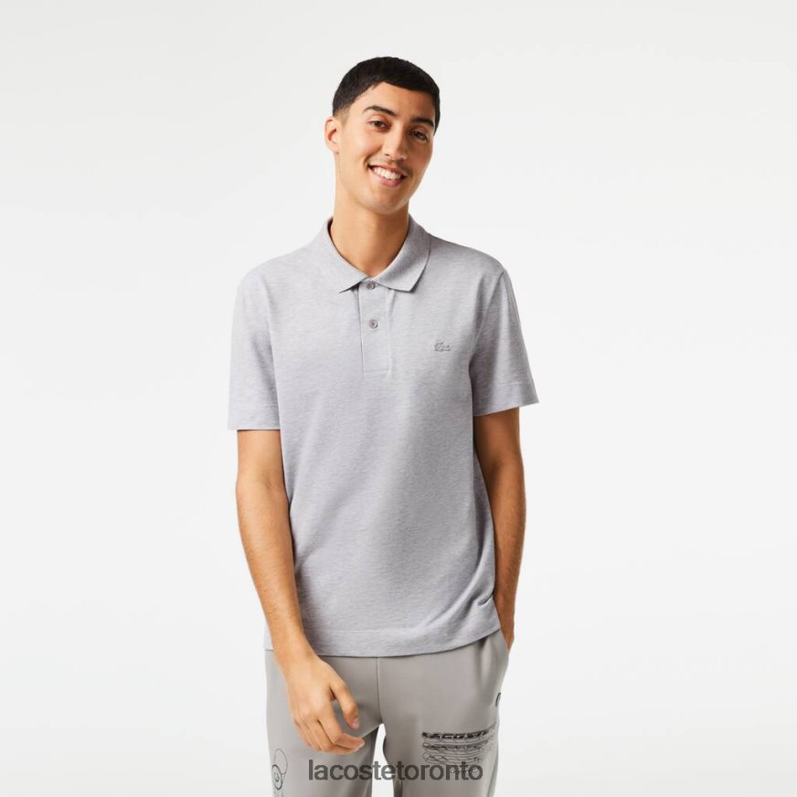 Clothing Lacoste Active Movement Breathable Cotton Pique Polo Grey Chine Men Z60BPR175
