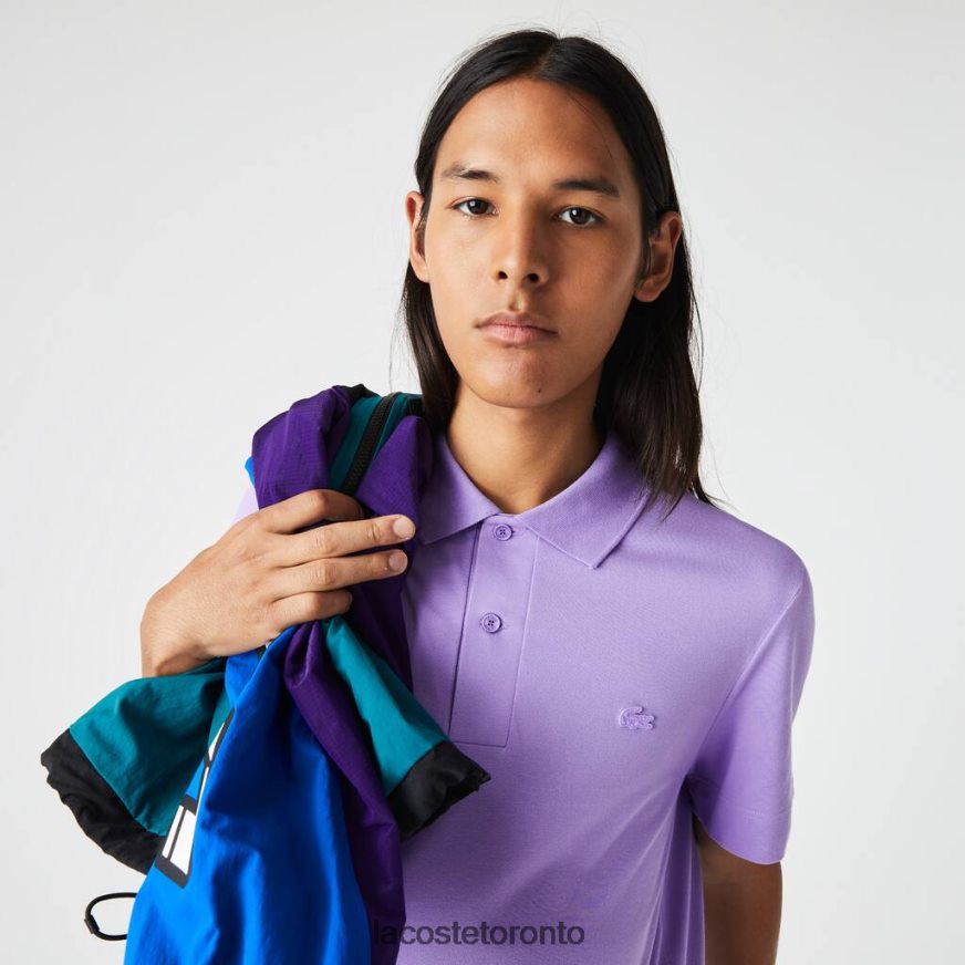 Clothing Lacoste Active Movement Breathable Cotton Pique Polo Purple Men Z60BPR602