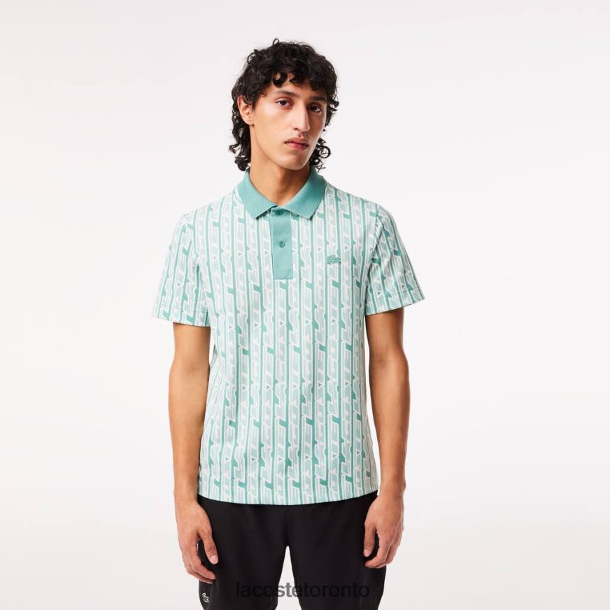Clothing Lacoste Active Movement Two-Tone Printed Polo Green/Light Green Men Z60BPR5