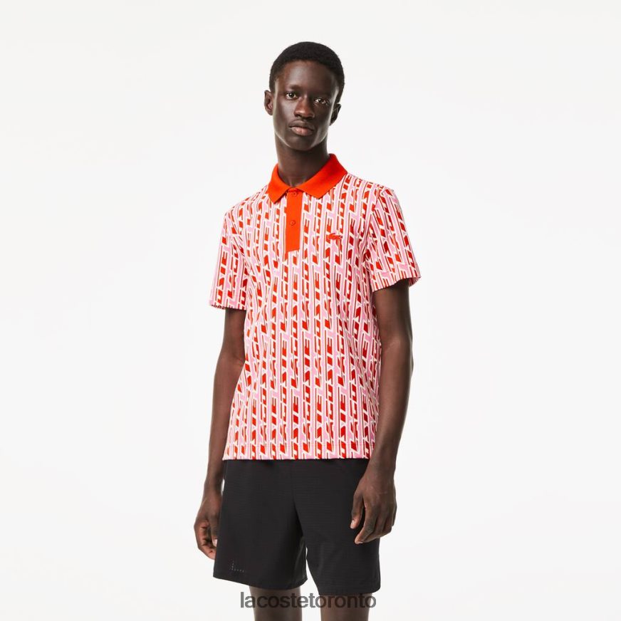 Clothing Lacoste Active Movement Two-Tone Printed Polo Pink/Red Men Z60BPR3