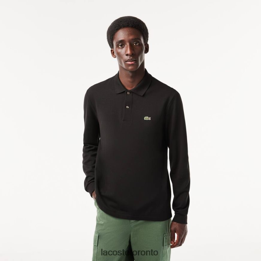 Clothing Lacoste Original L.12.12 Long Sleeve Polo Black Men Z60BPR645