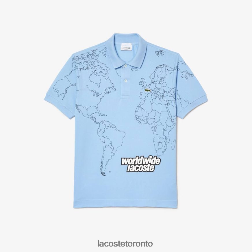 Clothing Lacoste Original L.12.12 Printed Organic Cotton Polo Blue Men Z60BPR33
