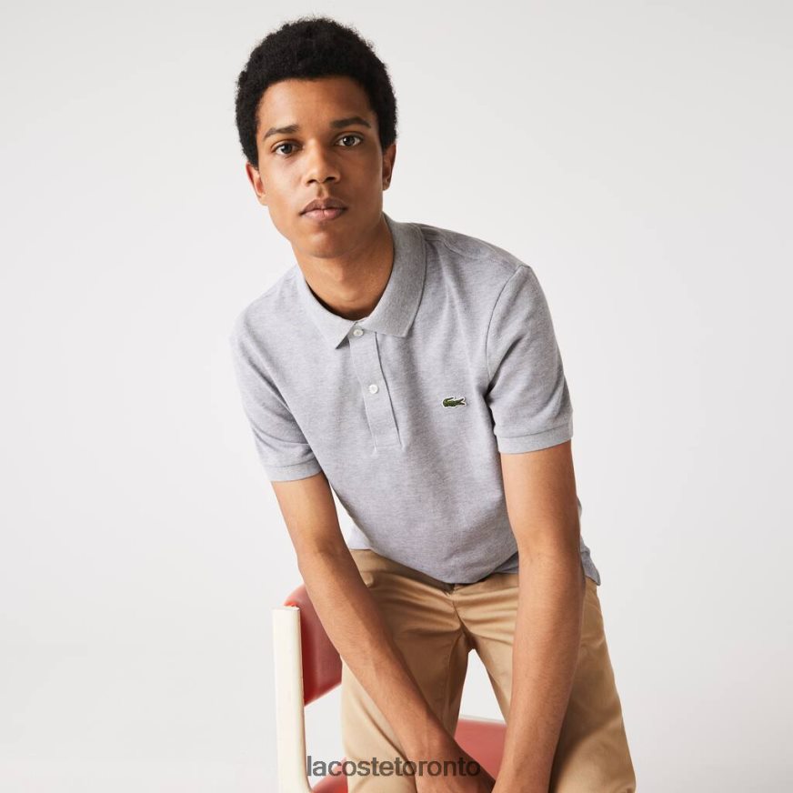Clothing Lacoste Original L.12.12 Slim Fit Polo Grey Chine Men Z60BPR1267