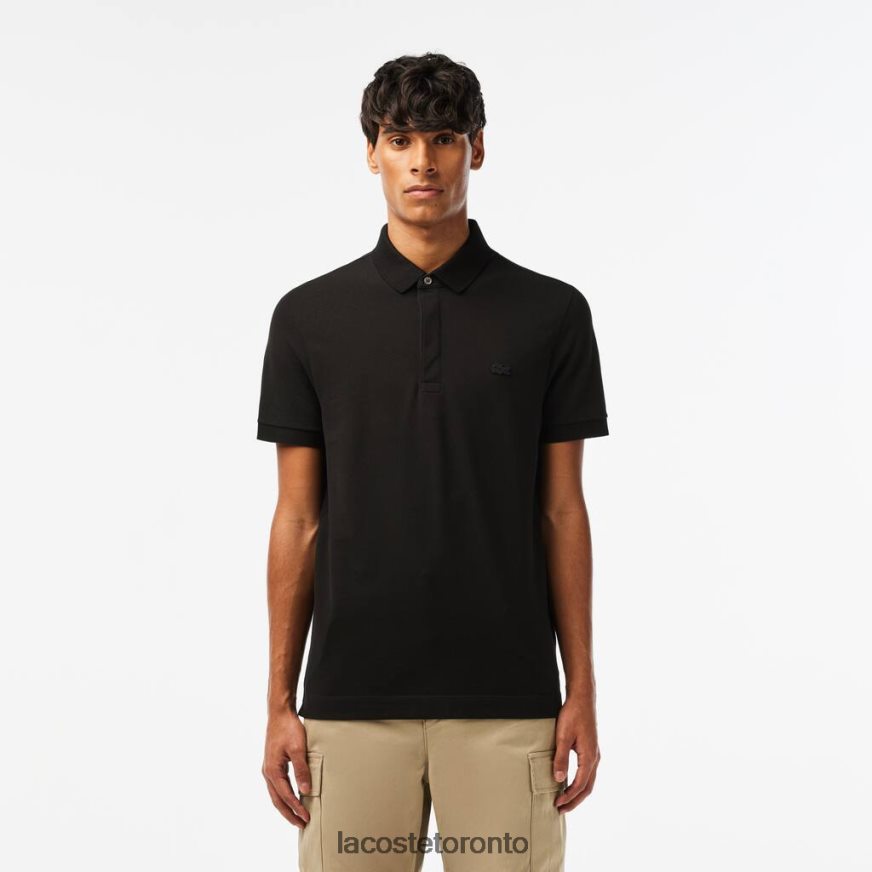 Clothing Lacoste Smart Paris Stretch Cotton Pique Polo Black Men Z60BPR81