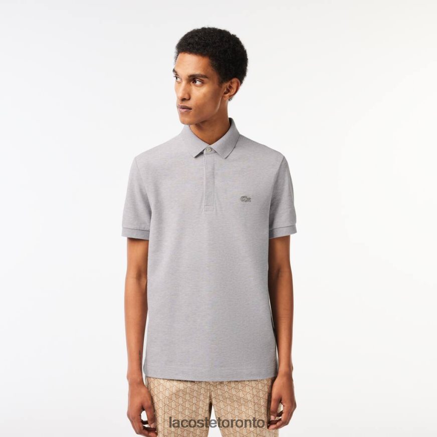 Clothing Lacoste Smart Paris Stretch Cotton Pique Polo Grey Chine Men Z60BPR659