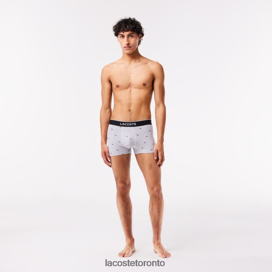 Clothing Lacoste Casual Signature Boxer Trunks 3-Pack Black/Grey Chine Men Z60BPR1328