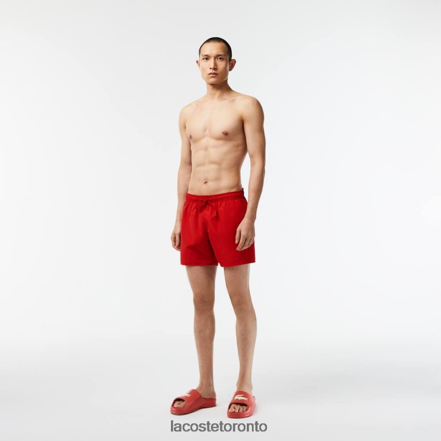 Clothing Lacoste Light Quick-Dry Swim Shorts Red/Green Men Z60BPR542