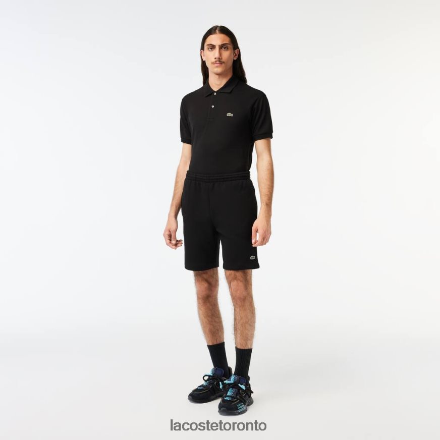 Clothing Lacoste Organic Brushed Cotton Fleece Shorts Black Men Z60BPR416