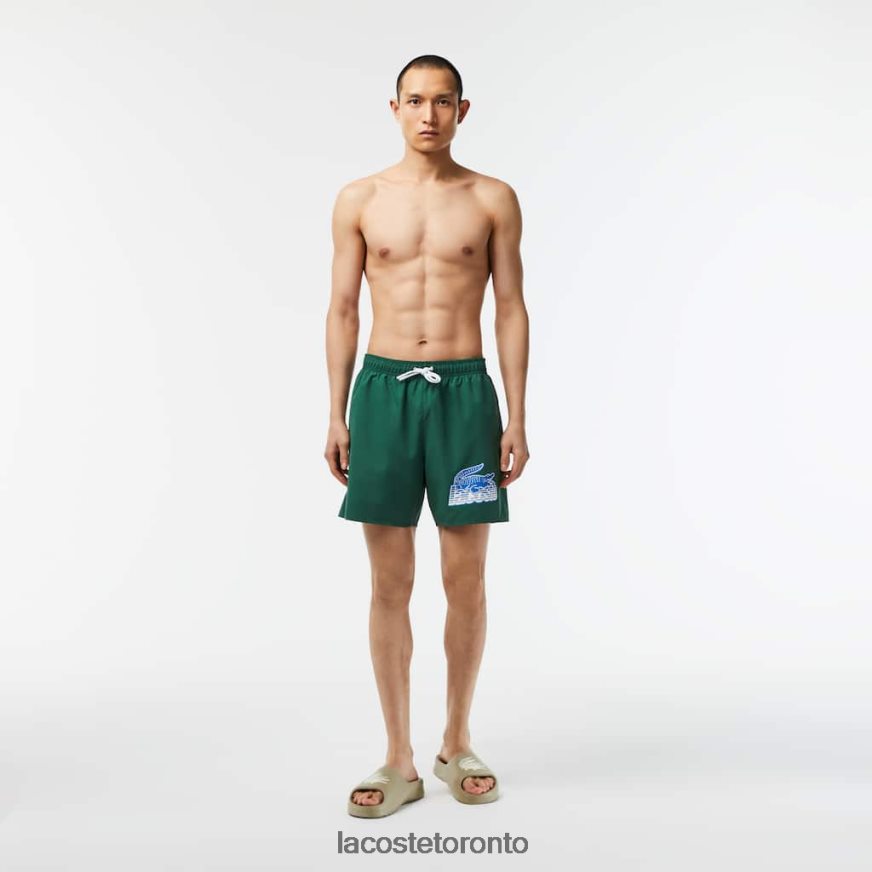 Clothing Lacoste Quick-Dry Swim Trunks with Travel Bag Green Men Z60BPR519