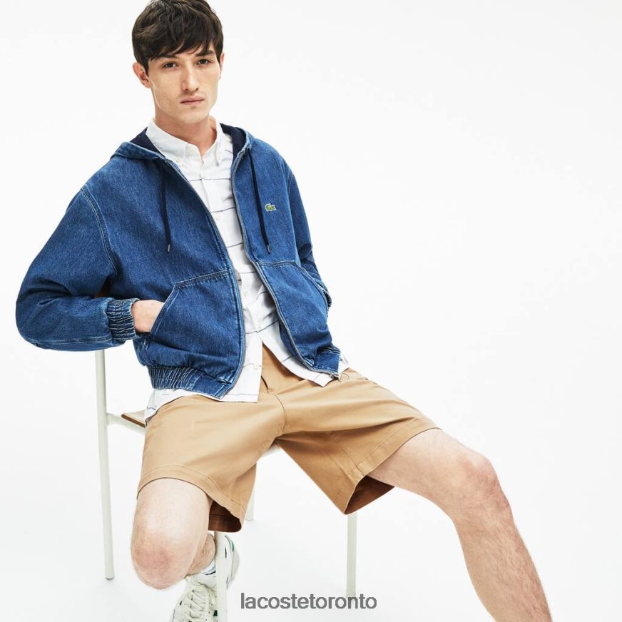 Clothing Lacoste Regular Fit Cotton Gabardine Bermuda Shorts Beige Men Z60BPR1620
