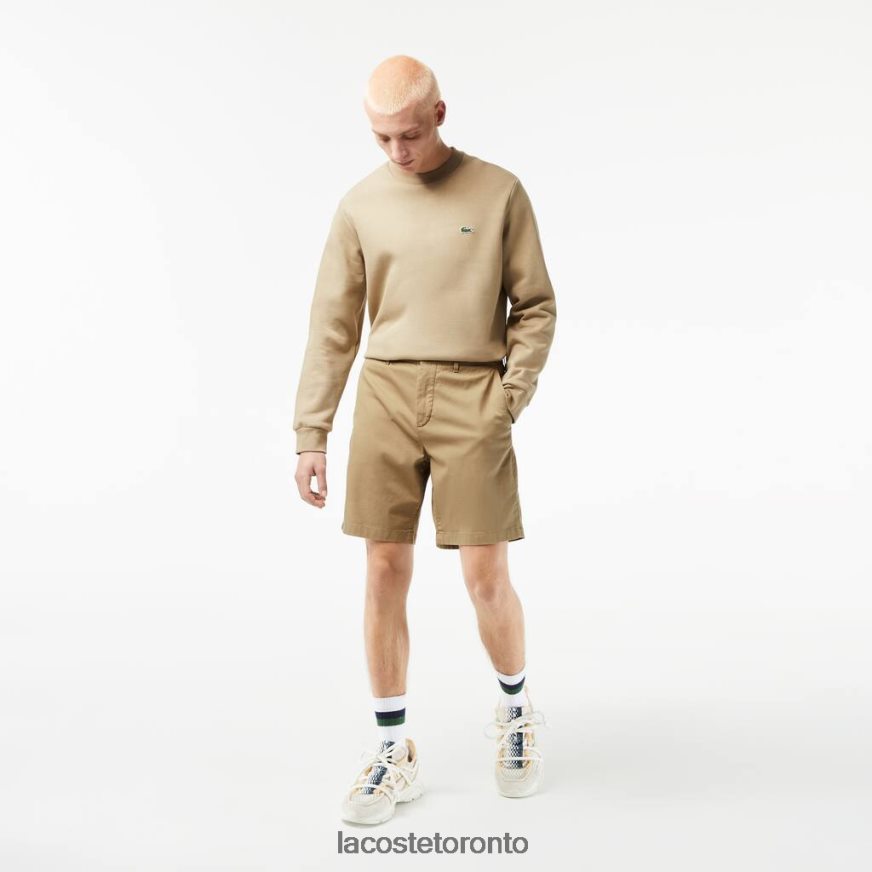 Clothing Lacoste Regular Fit Stretch Organic Cotton Bermuda Shorts Beige Men Z60BPR438