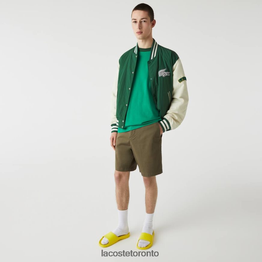 Clothing Lacoste Regular Fit Stretch Organic Cotton Bermuda Shorts Khaki Green Men Z60BPR437