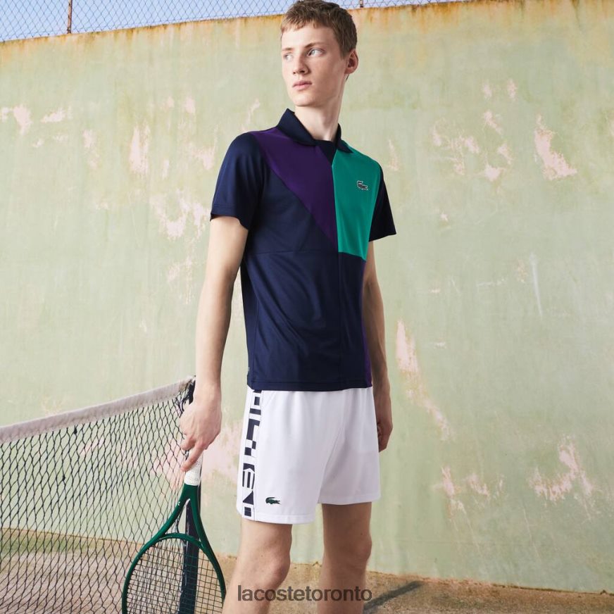 Clothing Lacoste SPORT Contrast Print Tennis Shorts White Men Z60BPR1536