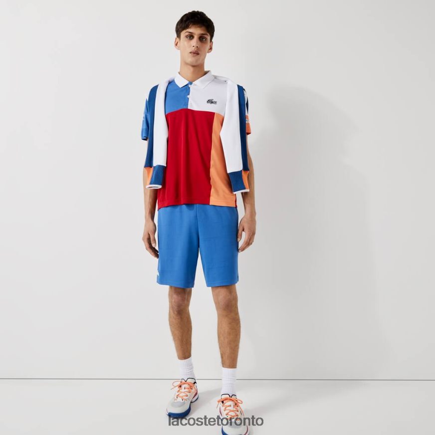 Clothing Lacoste SPORT Contrasting Elasticized Waist Jacquard Shorts Blue/Black/White Men Z60BPR1564
