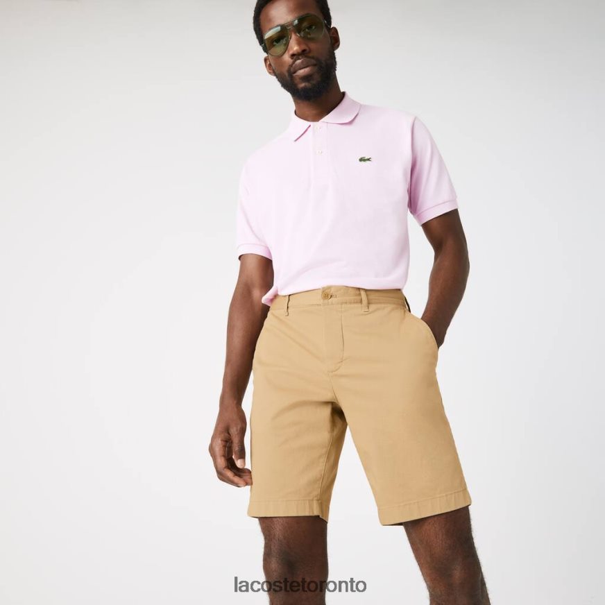Clothing Lacoste Slim Fit Stretch Cotton Bermuda Shorts Beige Men Z60BPR1529