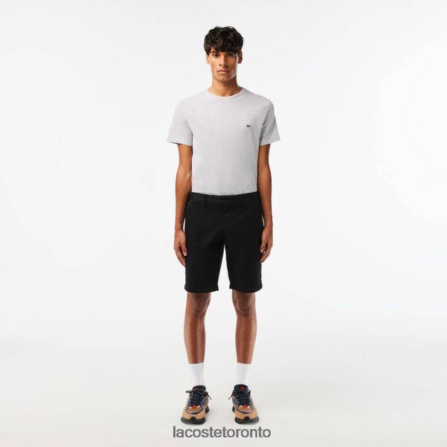 Clothing Lacoste Slim Fit Stretch Cotton Bermuda Shorts Black Men Z60BPR432