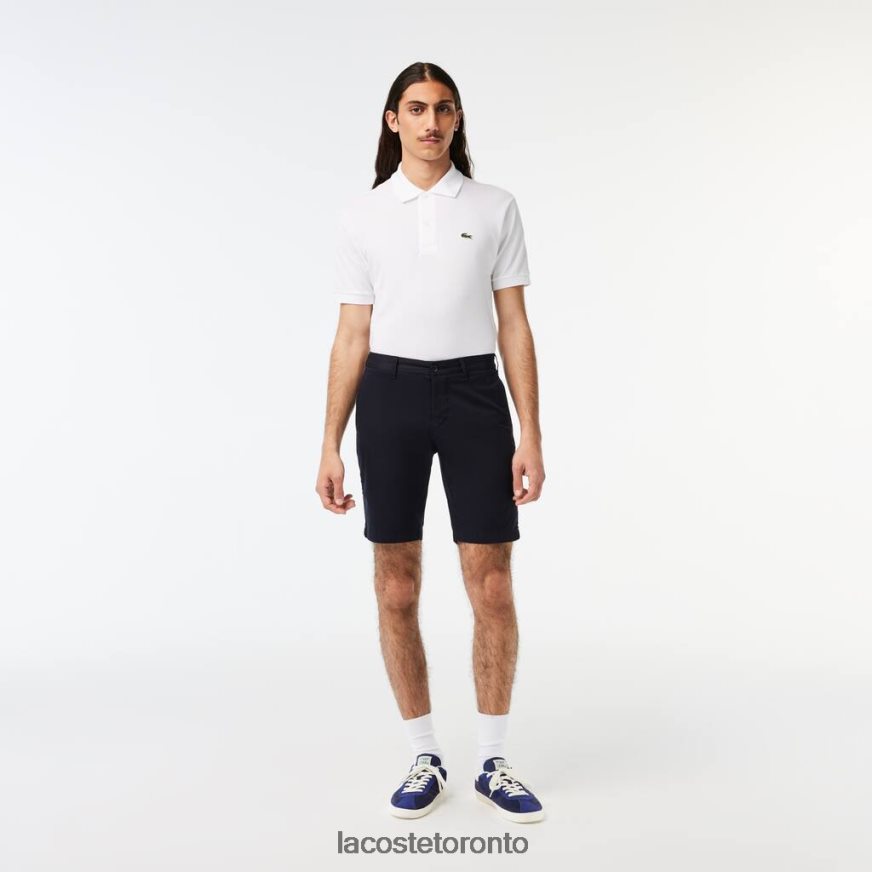 Clothing Lacoste Slim Fit Stretch Cotton Bermuda Shorts Navy Blue Men Z60BPR454