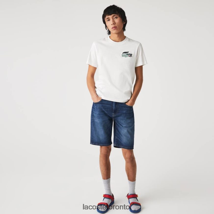 Clothing Lacoste Slim Fit Stretch Cotton Denim Bermuda Shorts Blue Men Z60BPR1644