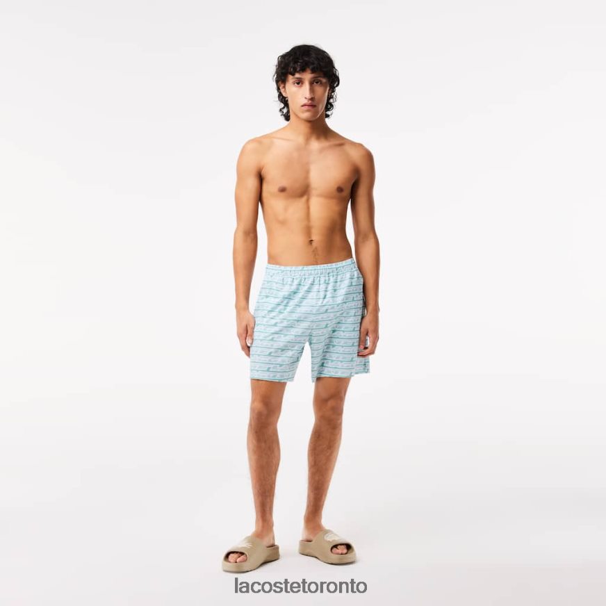 Clothing Lacoste Two-Tone Print Swim Trunks Green/Light Green Men Z60BPR525