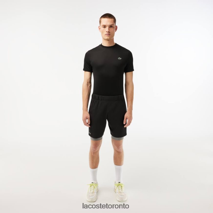 Clothing Lacoste Two-Tone SPORT Shorts with Built-in Undershorts Black/Grey Chine Men Z60BPR481