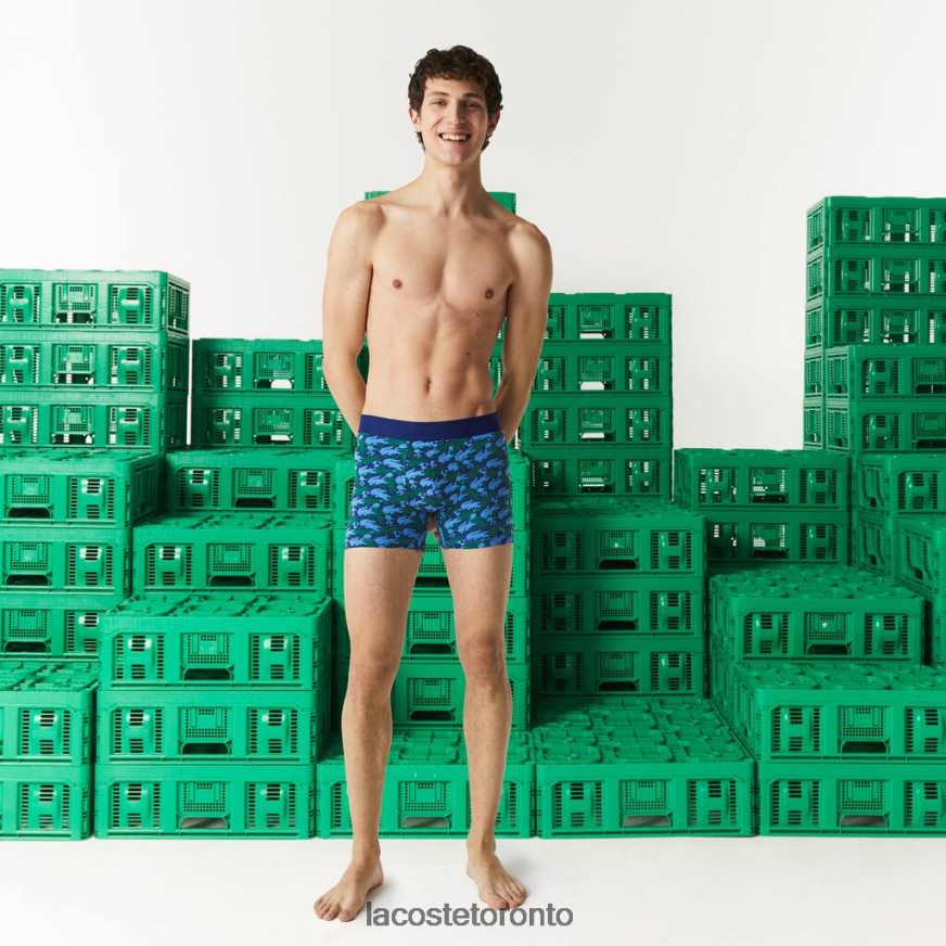 Clothing Lacoste x Minecraft Print Long Organic Cotton Boxer Briefs White Men Z60BPR1599