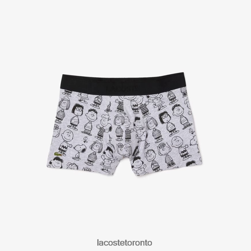 Clothing Lacoste x Peanuts Long Organic Cotton Boxer Briefs Grey Chine Men Z60BPR1638