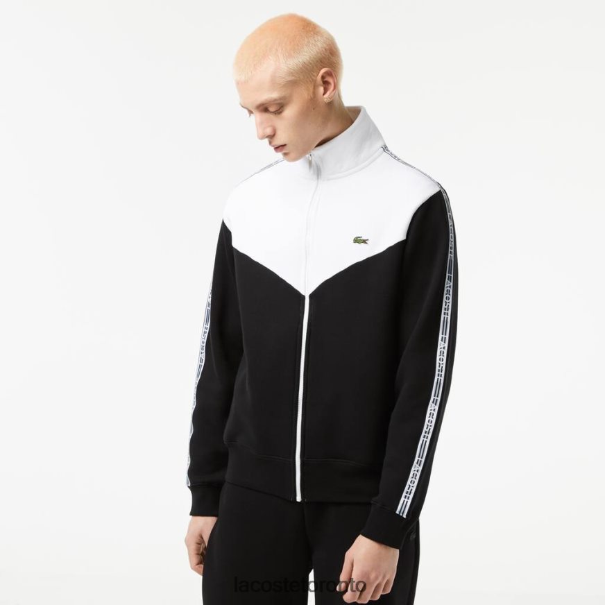 Clothing Lacoste Classic Fit Colorblock Zipped Sweatshirt Black/White Men Z60BPR20