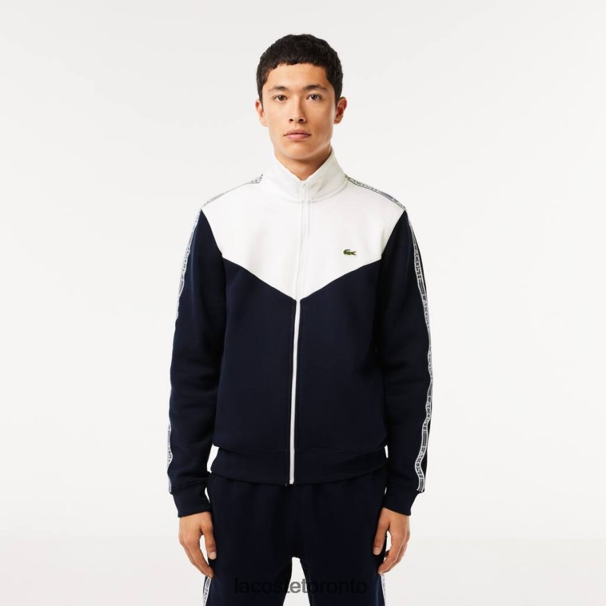 Clothing Lacoste Classic Fit Colorblock Zipped Sweatshirt Navy Blue/White Men Z60BPR21