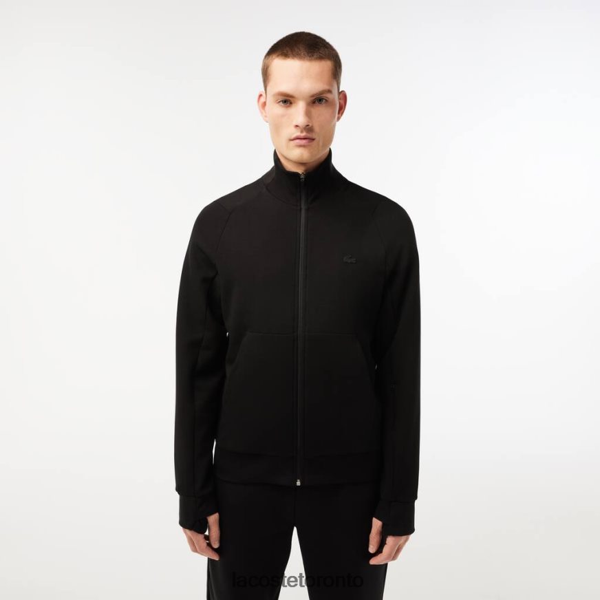 Clothing Lacoste High-Neck Cotton Blend Zip Sweatshirt Black Men Z60BPR1023